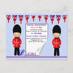 Celebration Royal Baby Prince Louis van Cambridge Uitnodiging Briefkaart
