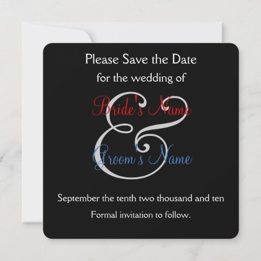 Celebration Save-the-date red/white/blue Save The Date (Achterkant)