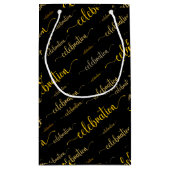 Celebration script patroon klein cadeauzakje (Achterkant)