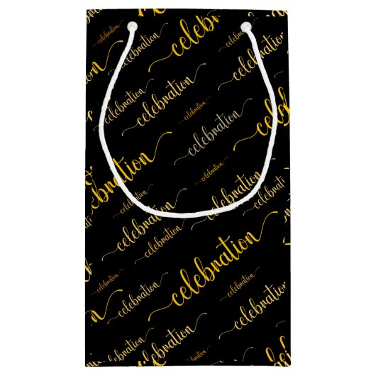 Celebration script patroon klein cadeauzakje (Achterkant)