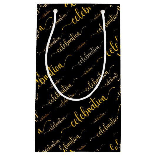 Celebration script patroon klein cadeauzakje (Voorkant)
