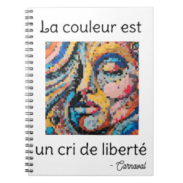Célébration vibrante en pixel art notitieboek