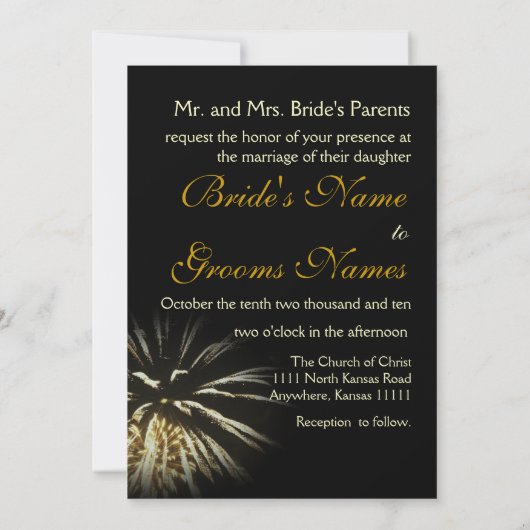 Celebration Wedding Gold Kaart (Achterkant)