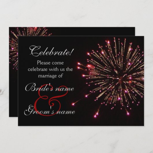 Celebration Wedding Red Kaart (Voorkant / Achterkant)