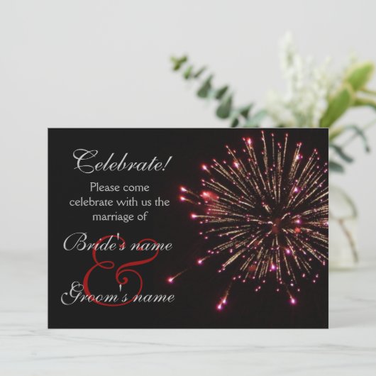 Celebration Wedding Red Kaart (Staand voorkant)