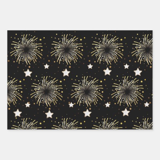 Celebration Wit Zwart Inpakpapier Vel (Voorkant)