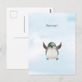 Celebrations Hurray Quote Bird Illustration Card  Briefkaart (Voorkant / Achterkant)