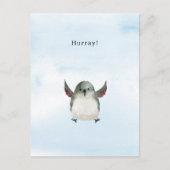Celebrations Hurray Quote Bird Illustration Card  Briefkaart (Voorkant)