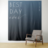 Celebratory Blue Typographic Gradient Wandkleed (In situ)