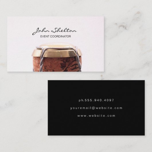 Celebratory Champagne Bottle Visitekaartje (Voorkant / Achterkant)