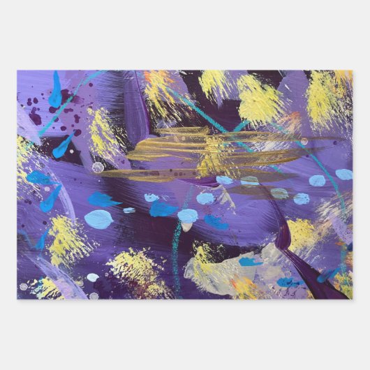 Celebratory Purple and Gold Inpakpapier Vel (Voorkant)