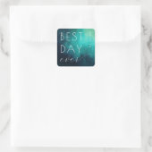 Celebratory Teal Watercolor Wedding Sticker (Tas)
