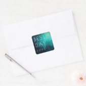 Celebratory Teal Watercolor Wedding Sticker (Envelop)