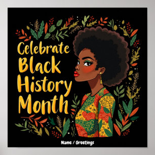 Celebreer de Black History Month Eer Afro-Amerikaa Poster