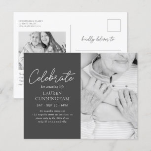 Celebreer haar geweldige leven Eenvoudige moderne Briefkaart