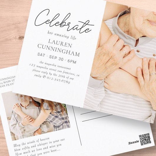 Celebreer haar geweldige leven Eenvoudige moderne Briefkaart