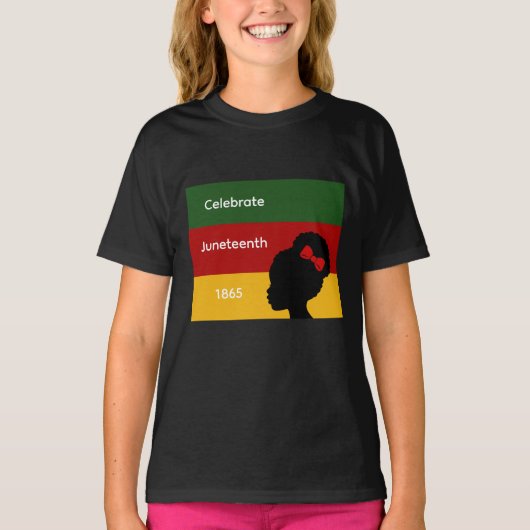 Celebreer Juneteenth 1865 Meisjes T-Shirt (Voorkant)