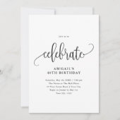 Celebreer moderne zwarte/witte kalligrafie  kaart (Voorkant)