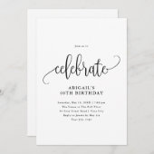 Celebreer moderne zwarte/witte kalligrafie  kaart (Voorkant / Achterkant)