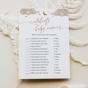Celebrity Baby Name Twinkle Star Baby shower Game Kaart