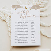 Celebrity Baby Name Twinkle Star Baby shower Game Kaart