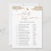 Celebrity Baby Name Twinkle Star Baby shower Game Kaart (Voorkant)