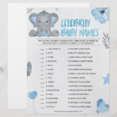 Celebrity Baby Names [Elephant [blauw] Baby Briefhoofd (Voorkant / Achterkant)