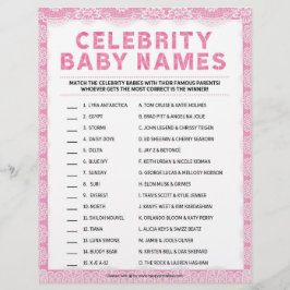 Celebrity Baby Names [Luxe kant [Roze]] Briefhoofd
