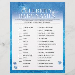 Celebrity Baby Names [Snowy Blue] Briefhoofd