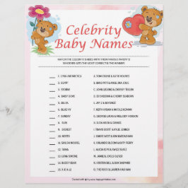 Celebrity Baby Names [Teddy Bears] Briefhoofd