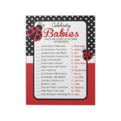 Celebrity Baby's Ladybug Baby shower Game Pack Notitieblok (Linkerzijde)