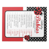 Celebrity Baby's Ladybug Baby shower Game Pack Notitieblok (Voorkant)