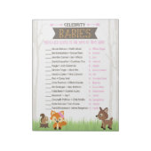Celebrity Baby's Roze Woodland Baby shower spel Notitieblok (Linkerzijde)