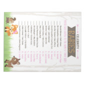 Celebrity Baby's Roze Woodland Baby shower spel Notitieblok (Voorkant)
