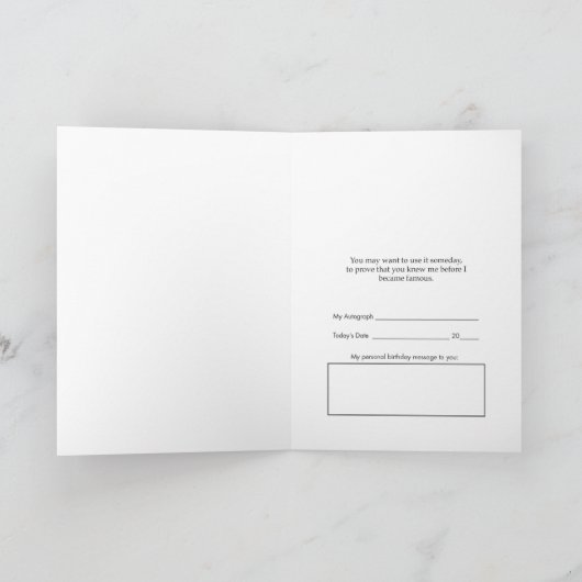 CELEBRITY CAT Birthday Kaart (Binnen)