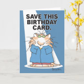 CELEBRITY CAT Birthday Kaart (Gele Bloem)