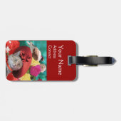 CELEBRITY CAT PRINCESS TATUS MET RODE PET EN DOOD BAGAGELABEL (Achterkant horizontaal)