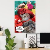 CELEBRITY CAT PRINCESS TATUS MET RODE PET EN DOOD POSTER (Thuiskantoor)
