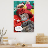 CELEBRITY CAT PRINCESS TATUS MET RODE PET EN DOOD POSTER (Keuken)