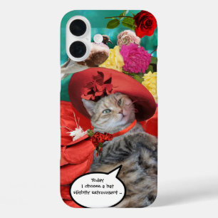 CELEBRITY CAT PRINCESS TATUS, RED PET MET PIGEON iPhone 16 PLUS HOESJE