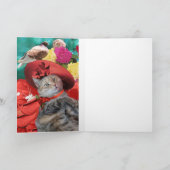 CELEBRITY CAT PRINCESS TATUS, RED PET MET PIGEON KAART (Binnen)