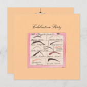 Celebrity Eyebrows - Invitaties / RSVP Kaart (Voorkant / Achterkant)