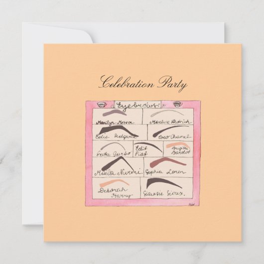 Celebrity Eyebrows - Invitaties / RSVP Kaart (Voorkant)