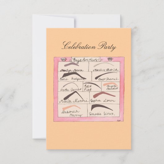 Celebrity Eyebrows ~ Invitations / RSVP Kaart (Voorkant)