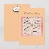 Celebrity Eyebrows ~ Invitations / RSVP Kaart (Voorkant / Achterkant)
