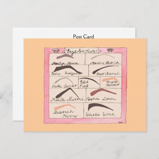 Celebrity Wenkbrauwen ~ Ansichtkaart / Uitnodiging (Voorkant / Achterkant)