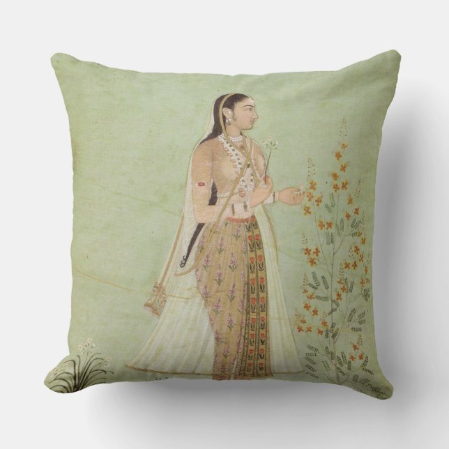 Celedon Green Mughal Woman, Sierkussen van de tuin (Voorkant)