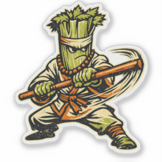Celery Bo Staf Meester — Vintage Retro Wapen Gevec Sticker