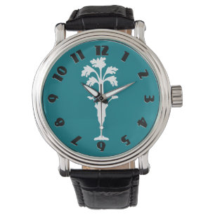 'Celery Charles' Dark Aqua horlogebandje lederen b Horloge