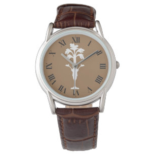 Celery Charles Mannen Leather Strap Cappuccino Horloge